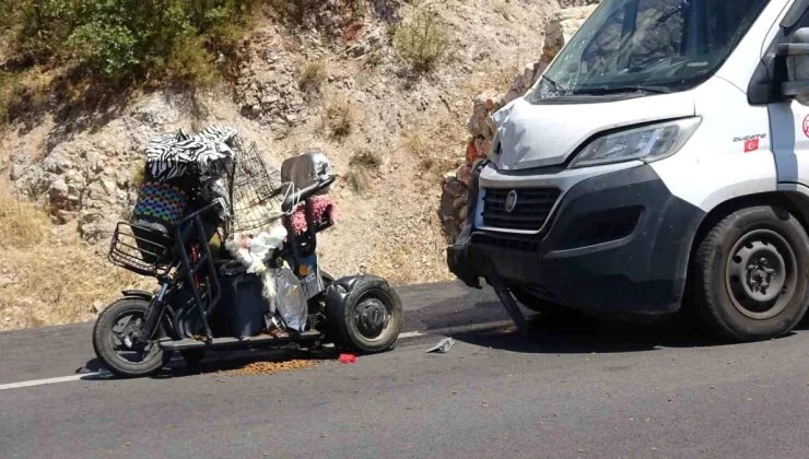 Minibüsün Çarptığı Elektrikli Bisikletin Sürücüsü ve Köpeği Hayatını Kaybetti